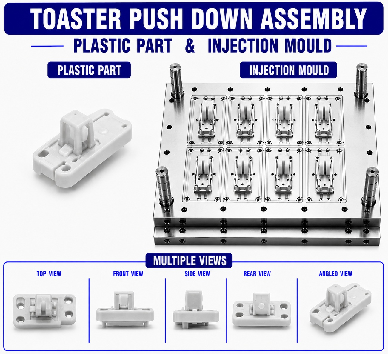Toaster Plastic Push Down Assembly Mould and Moulding Services